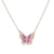 Collier Papillon Rose