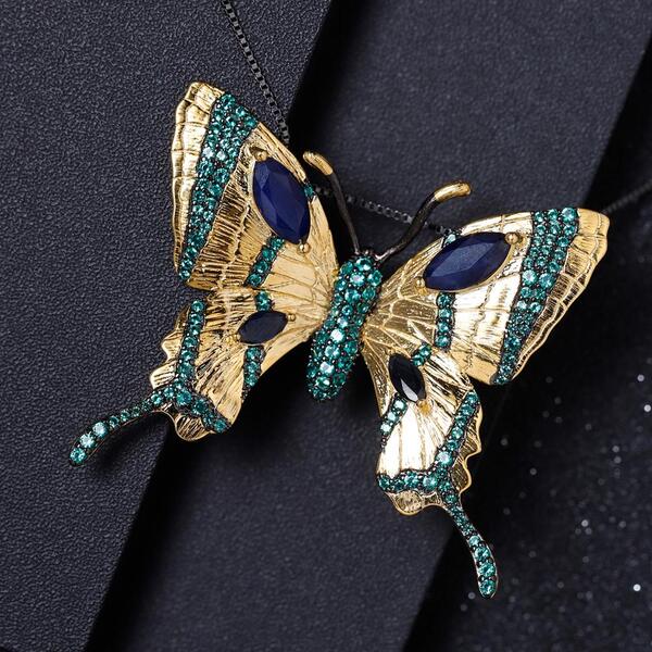 Collier Papillon Pierre Saphir