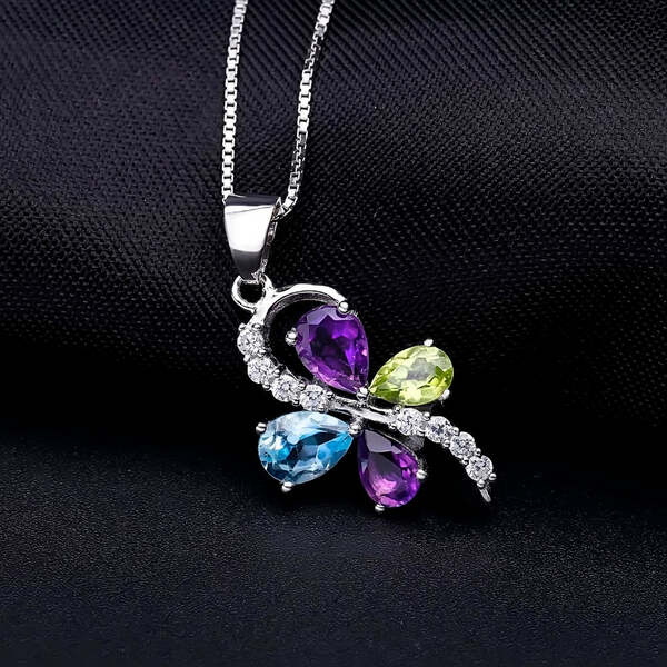 Collier Pierres Naturelles Papillon