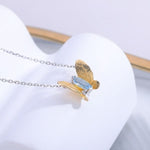 Sky Blue Topaz Crystal Butterfly Necklace - Vignette | Esprit Papillon