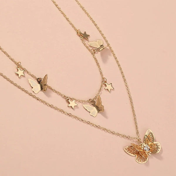 Collier Papillon étoiles