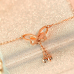 Bracelet Cheville Papillon Or Rose (Ajustable) - Vignette | Esprit Papillon