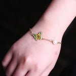 Bracelet Papillon avec Perle de Culture (Ajustable) - Vignette | Esprit Papillon