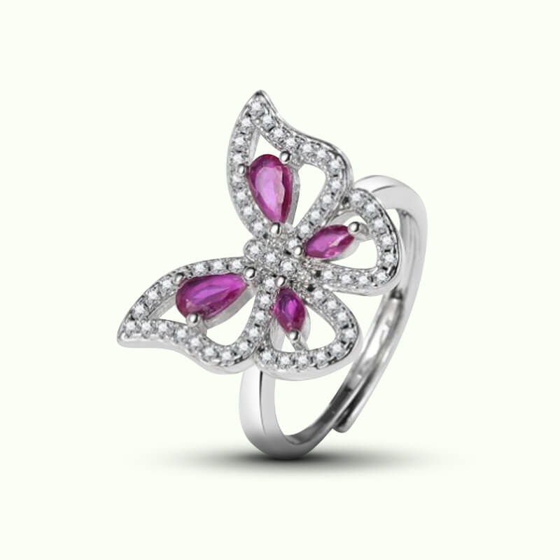 Bague-Papillon-Femme-Pierre-Violette