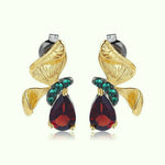 Boucles d'Oreilles Papillon Grenat Or - Vignette | Esprit Papillon