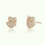 Rose Gold Butterfly Earrings - Vignette | Esprit Papillon