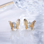 Boucles d'Oreilles Papillon Topaze Bleu - Vignette | Esprit Papillon
