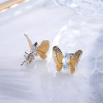 Boucles d'Oreilles Femme Papillon Topaze Bleu