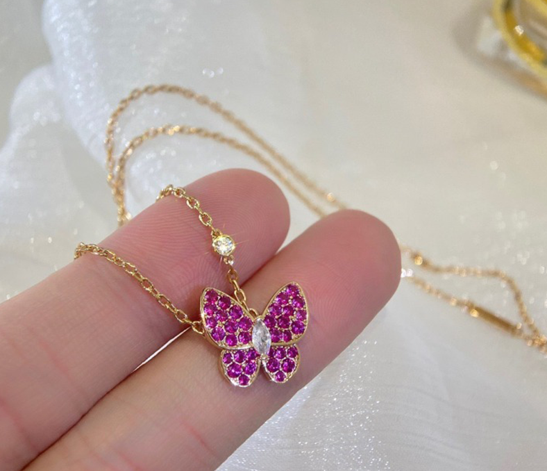 Collier-Papillon-Rose-Femme