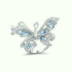 Bague Papillon Cristal Bleu - Vignette | Esprit Papillon