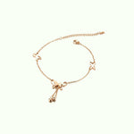 Bracelet Cheville Papillon Or Rose (Ajustable) - Vignette | Esprit Papillon