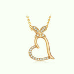 Gold Heart Butterfly Necklace - Vignette | Esprit Papillon