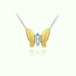 Collier Papillon Cristal Topaze Bleu Ciel - Vignette | Esprit Papillon