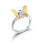 Blue Topaz Adjustable Butterfly Ring - Vignette | Esprit Papillon