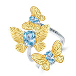 Blue Topaz Triple Butterfly Ring - Vignette | Esprit Papillon