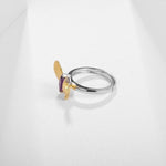 Amethyst Adjustable Butterfly Ring - Vignette | Esprit Papillon