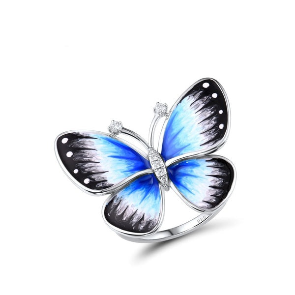 Bague Papillon Bleu