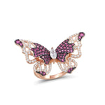 Rose Gold Cocktail Butterfly Ring - Vignette | Esprit Papillon