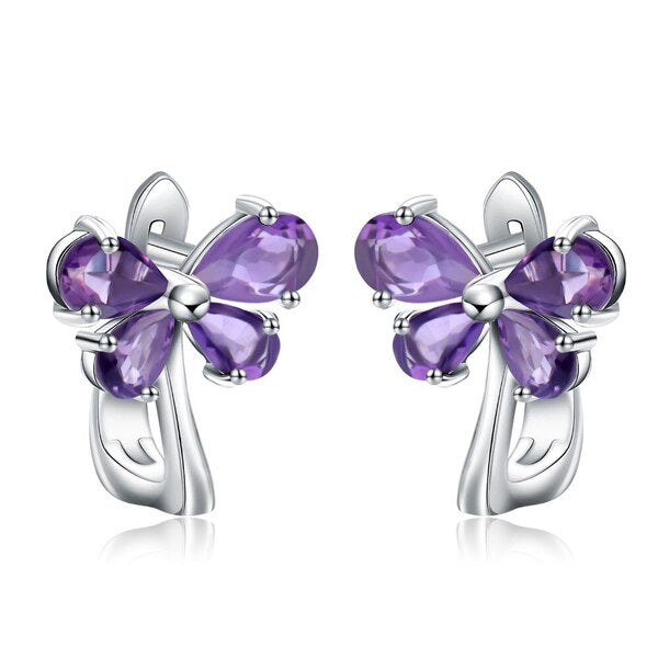 Boucles d'Oreilles Papillon Améthyste