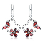Silver Garnet Butterfly Earrings - Vignette | Esprit Papillon