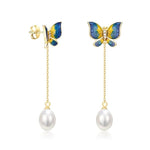 Butterfly Pearl Earrings - Vignette | Esprit Papillon