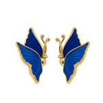 Navy Blue Butterfly Earrings - Vignette | Esprit Papillon