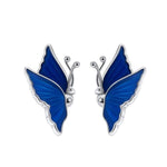 Navy Blue Butterfly Earrings - Vignette | Esprit Papillon