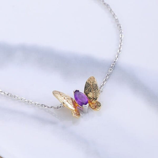 Bracelet Améthyste Papillon