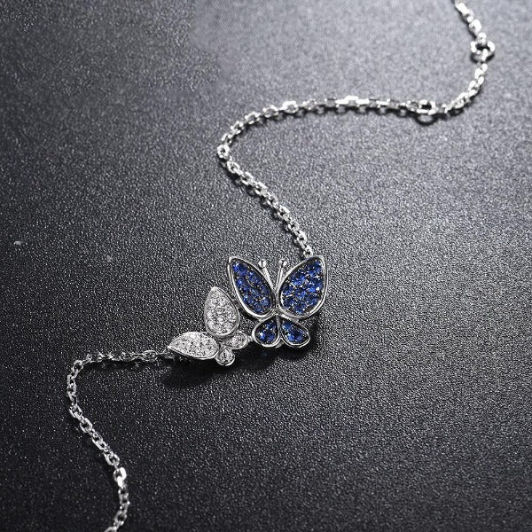 Bracelet Papillon bleu blanc