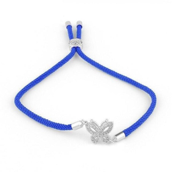 Bracelet Papillon Corde Bleu