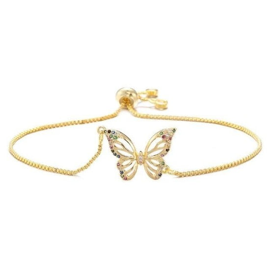 Bracelet Papillon Zirconium doré
