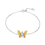 Sky Blue Topaz Butterfly Bracelet (Adjustable) - Vignette | Esprit Papillon