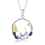Butterfly and Cat Sapphire Necklace - Vignette | Esprit Papillon