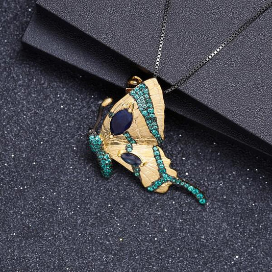 Collier Papillon Femme Saphir