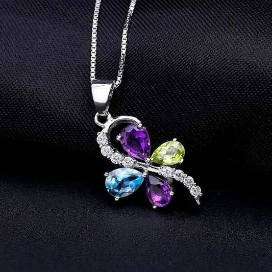 Collier Pierres Naturelles Papillon