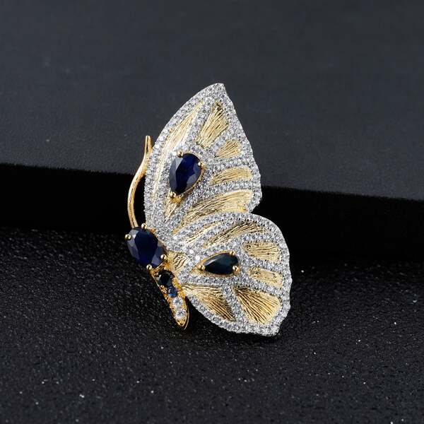Collier Papillon Saphir