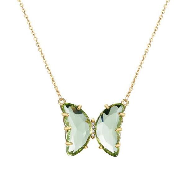Collier Papillon Translucide Vert