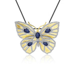 Collier Papillon Saphir Bleu
